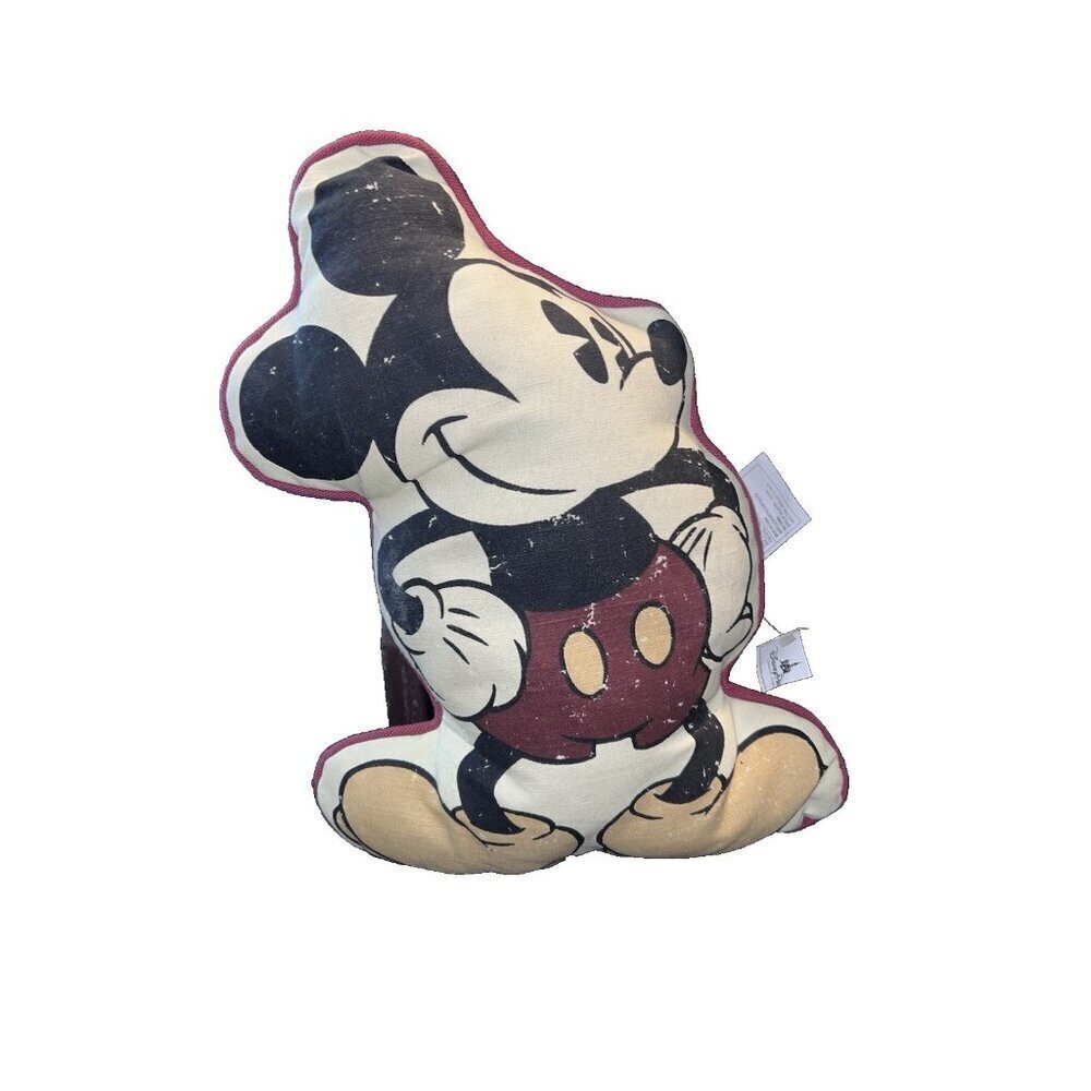 NWT Disney Parks MICKEY MOUSE Rare Couch Canvas Throw Pillow Shaped 17"